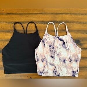 Old Navy Women’s Black and Marble Sports Bras Size Medium 2pk